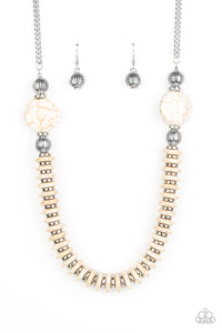 Paparazzi "Desert Revival" White Necklace & Earring Set Paparazzi Jewelry