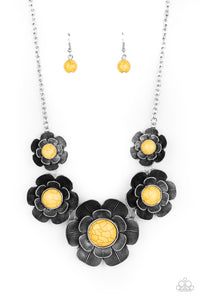Paparazzi "Bountiful Badlands" Yellow Necklace & Earrings Set Paparazzi Jewelry