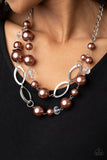 Paparazzi "High Roller Status" Brown Necklace & Earring Set Paparazzi Jewelry