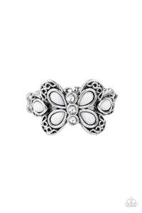 Paparazzi "Boho Butterfly" White Ring Paparazzi Jewelry