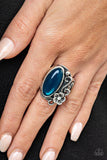 Paparazzi "Any Daisy Now" Blue Silver Ring Paparazzi Jewelry