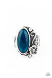 Paparazzi "Any Daisy Now" Blue Silver Ring Paparazzi Jewelry