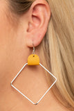 Paparazzi "Friends of a Leather" Yellow Earrings Paparazzi Jewelry