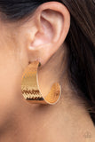 Paparazzi VINTAGE VAULT "Flatten The Curve" Gold Earrings Paparazzi Jewelry