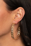 Paparazzi "Climate CHAINge" Gold Hoop Earrings Paparazzi Jewelry