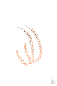 Paparazzi "Twisted Tango" Rose Gold Earrings Paparazzi Jewelry