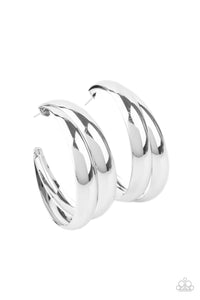 Paparazzi "Colossal Curves" Silver Earrings Paparazzi Jewelry