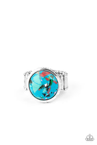 Paparazzi "Marble Mosaic" Blue Ring Paparazzi Jewelry