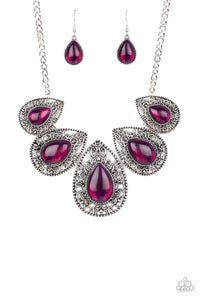 Paparazzi "Opal Auras" Purple Necklace & Earring Set Paparazzi Jewelry