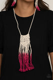 Paparazzi "Surfin The Net" Pink Necklace & Earring Set Paparazzi Jewelry