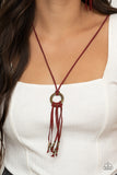 Paparazzi "Feel at HOMESPUN" Red Necklace & Earring Set Paparazzi Jewelry