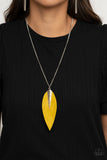 Paparazzi "QUILL Quest" Yellow Necklace & Earring Set Paparazzi Jewelry