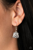 Paparazzi "HAUTE Plates" Silver Necklace & Earring Set Paparazzi Jewelry