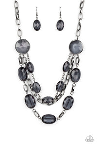 Paparazzi "I Need A Glow-Cation" Black Necklace & Earring Set Paparazzi Jewelry