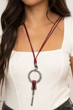 Paparazzi "Tranquil Artisan" Red Necklace & Earring Set Paparazzi Jewelry