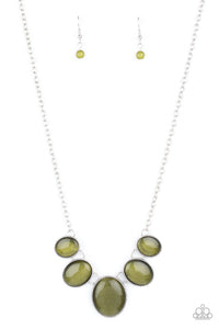 Paparazzi "One Can Only Gleam" Green Necklace & Earring Set Paparazzi Jewelry
