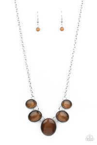 Paparazzi "One Can Only Gleam" Brown Necklace & Earring Set Paparazzi Jewelry