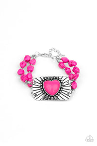 Paparazzi "Sandstone Sweetheart" Pink Bracelet Paparazzi Jewelry