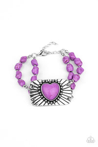 Paparazzi "Sandstone Sweetheart" Purple Bracelet Paparazzi Jewelry