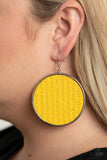 Paparazzi "Wonderfully Woven" Yellow Earrings Paparazzi Jewelry