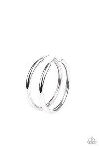 Paparazzi "Curve Ball" Silver Hoop Earrings Paparazzi Jewelry