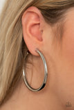 Paparazzi "Curve Ball" Silver Hoop Earrings Paparazzi Jewelry