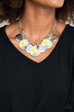 Paparazzi "Tie Dye Drama" Yellow Necklace & Earring Set Paparazzi Jewelry