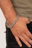 Paparazzi "Advisory Warning" Silver Urban Mens Bracelet Paparazzi Jewelry
