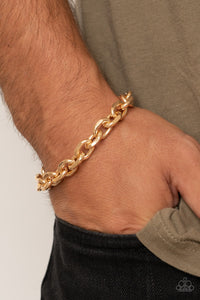 Paparazzi "Titanium Titan" Gold Mens Bracelet Unisex Paparazzi Jewelry