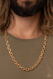 Paparazzi "Steel Trap" Gold Mens Necklace Paparazzi Jewelry