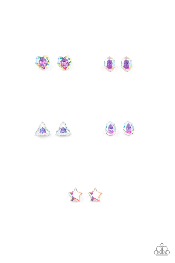 Girl's Starlet Shimmer 10 for 10 315XX Multi Oil Spill Post Earrings Paparazzi Jewelry