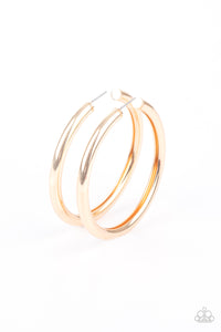 Paparazzi "Curve Ball" Gold Hoop Earrings Paparazzi Jewelry