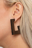 Paparazzi "The Girl Next Outdoor" Brown Earrings Paparazzi Jewelry