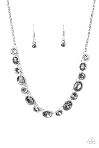 Paparazzi "Girl's Gotta Glow" Silver Necklace & Earring Set Paparazzi Jewelry