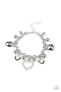 Paparazzi "Beautifully Big-Hearted" White Bracelet Paparazzi Jewelry