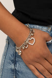 Paparazzi "Beautifully Big-Hearted" White Bracelet Paparazzi Jewelry