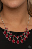 Paparazzi "Lady Of The POWERHOUSE" Red Necklace & Earring Set Paparazzi Jewelry