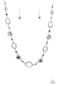 Paparazzi "Pushing Your LUXE" Silver Necklace & Earring Set Paparazzi Jewelry