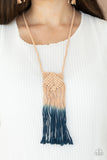 Paparazzi "Look At Macrame" Blue Necklace & Earring Set Paparazzi Jewelry