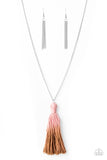 Paparazzi "Totally Tasseled" Pink Necklace & Earring Set Paparazzi Jewelry