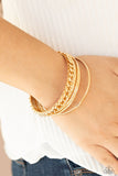 Paparazzi "A Piece of The Action" Gold Bracelet Paparazzi Jewelry