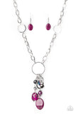 Paparazzi "Lay Down Your Charms" Purple Necklace & Earring Set Paparazzi Jewelry
