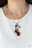 Paparazzi "Lay Down Your Charms" Brown Necklace & Earring Set Paparazzi Jewelry