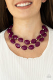 Paparazzi "Two Story Stunner" Purple Necklace & Earring Set Paparazzi Jewelry