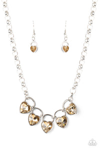 Paparazzi "Heart On Your Heels" Brown Necklace & Earring Set Paparazzi Jewelry