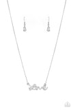 Paparazzi "Head Over Heels In Love" White Necklace & Earring Set Paparazzi Jewelry