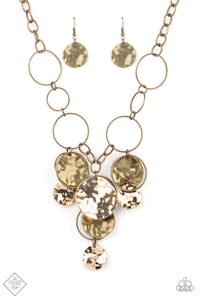 Paparazzi "Learn the HARDWARE Way" FASHION FIX Brass Necklace & Earring Set Paparazzi Jewelry