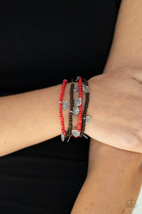 Paparazzi "WOODnt Count It" Red Bracelet Paparazzi Jewelry