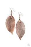 Paparazzi "Leafy Legacy" Copper Leaf  Earrings Paparazzi Jewelry