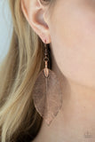 Paparazzi "Leafy Legacy" Copper Leaf  Earrings Paparazzi Jewelry